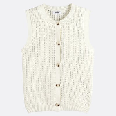 Cardigan boutonné, sans manches, col rond GIL SUNCOO