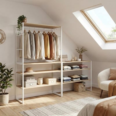 Lot de 3 portants vêtements sous combles modulables 300x85cm KADRA MOB IN