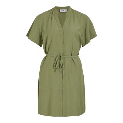 Robe-chemise, manches courtes, ceinture à nouer VILA