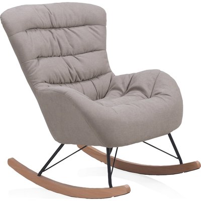 fauteuil à bascule  tapissé pieds métal et bois de hêtre RECOLLECTION