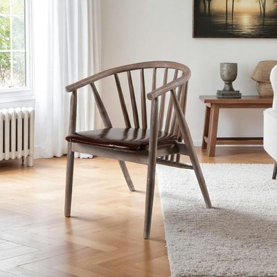 Chaise à barreaux en bois brun - assise assortie TENA PIER IMPORT