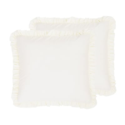 Lot de 2 taies d'oreiller à volant froncé SOFT PERCALE LILY SENSEI MAISON