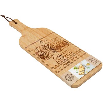 Planche apéro en bambou Bouteille de vin 50 cm JARDINDECO