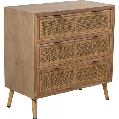 Commode bois tiroirs rotin RECOLLECTION
