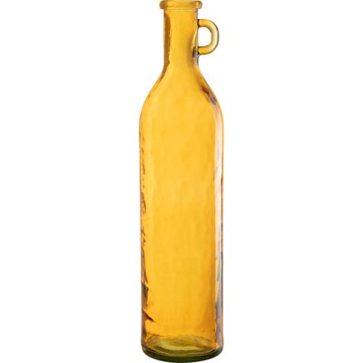 Vase bouteille cylindrique ocre en verre soufflé  élégant RECOLLECTION