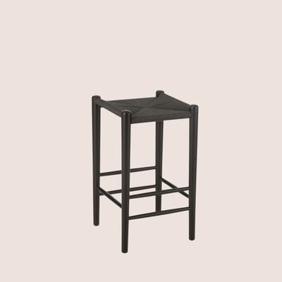 Tabouret de bar en corde et bois - LEO HELLIN, DEPUIS 1862