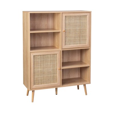 Buffet effet bois et cannage 2 portes 90cm BOHÈME SWEEEK