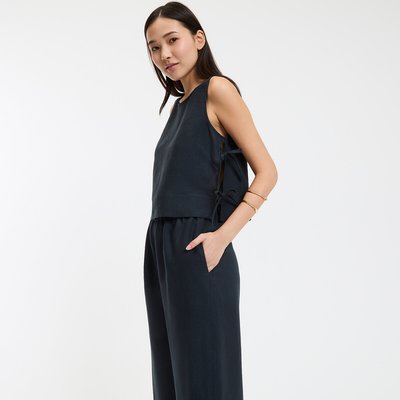 Chemise en lin col rond, fabriquée en France LA REDOUTE COLLECTIONS