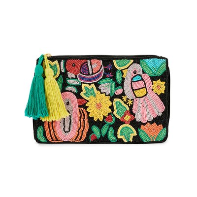 Sac pochette tissé en perles HUGUETTE WILD