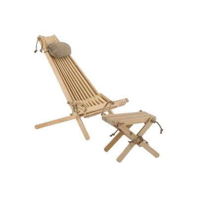 Chilienne scandinave avec repose-pieds Pin Noir JARDINDECO
