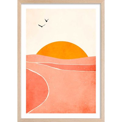 Affiche graphique ""danse avec le soleil"" HEXOA