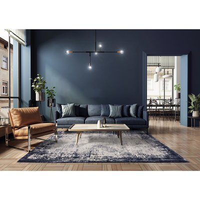 Distressed Textured Border Rug SO'HOME