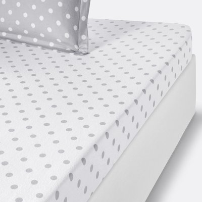Drap housse flanelle imprimé pois, Clarisse LA REDOUTE INTERIEURS
