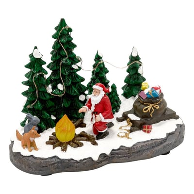 Village de Noël lumineux feu de camp 9 LED L. 22,5 cm à piles FEERIC LIGHTS & CHRISTMAS