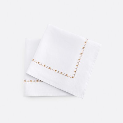 Lot de 2 serviettes de table en lin brodé, Mynia LA REDOUTE INTERIEURS