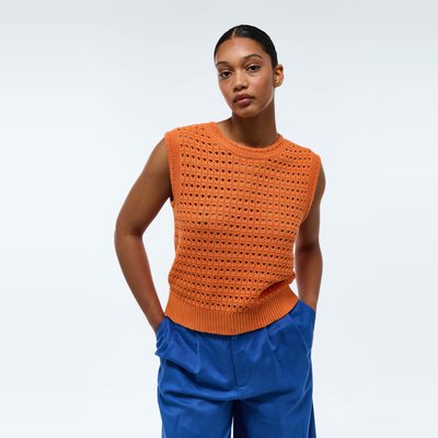 Top sans manche uni en crochet BIO GOTS MONOPRIX