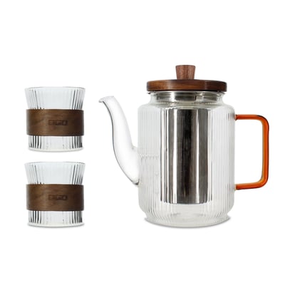 Théière 55cl avec tasse en verre 15cl, KARL OGO LIVING