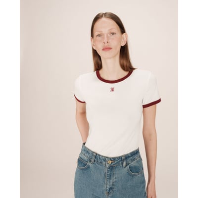T-shirt monogramme g&m brode ecru Sany GRACE & MILA