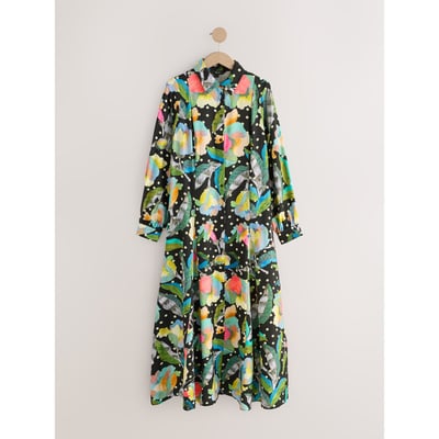 Robe chemise mi-longue à manches longues NEXT