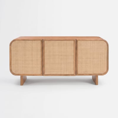 Buffet en bois de manguier et cannage - EZIO MAISON PAVANE
