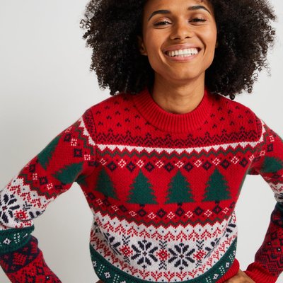 Pull jacquard fantaisie en laine, certifié OEKO-TEX MONOPRIX