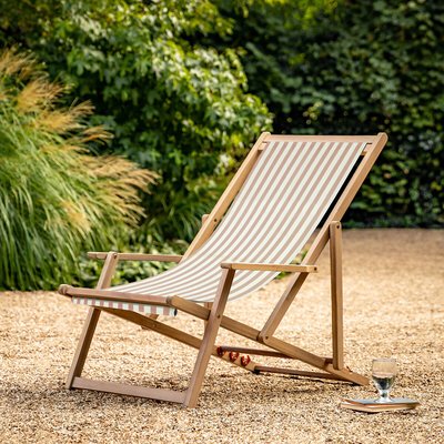 Ockley Striped Garden Deck Chair SO'HOME