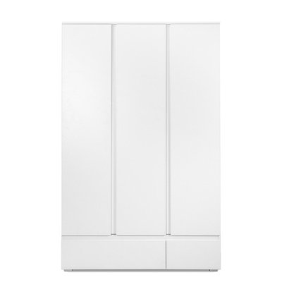 Armoire 3 portes 2 tiroirs blanc - L120 x H191cm CALICOSY