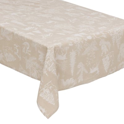 Nappe animaux 140 x 240 cm beige et blanc DJUR FEERIC LIGHTS & CHRISTMAS