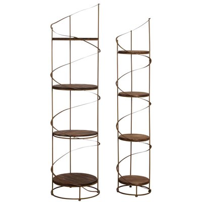 Étagère ronde en bois et métal (Lot de 2) AUBRY GASPARD
