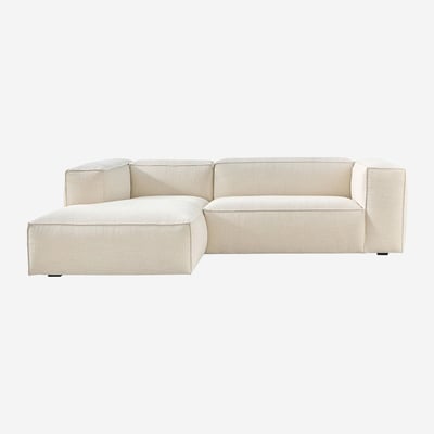 Canapé d'angle en tissu bouclette courte EDWIN HABITAT