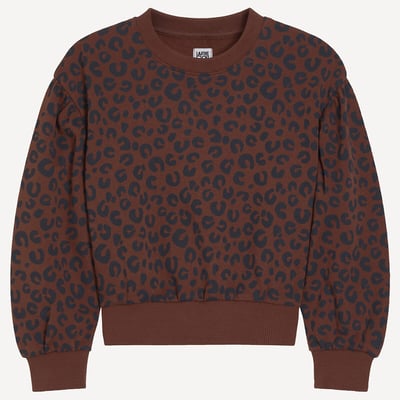 Felpa con stampa animalier 18 mesi-14 anni LA REDOUTE COLLECTIONS