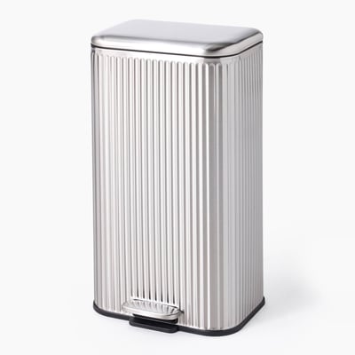Poubelle finition striée, 30L MONOPRIX