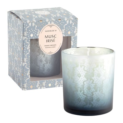 Bougie 160 g parfum Musc Irisé RUBANS DE FÊTE MATHILDE M