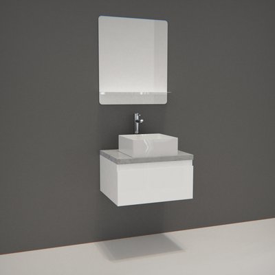 Meuble simple + vasque + miroir WILL MOB IN