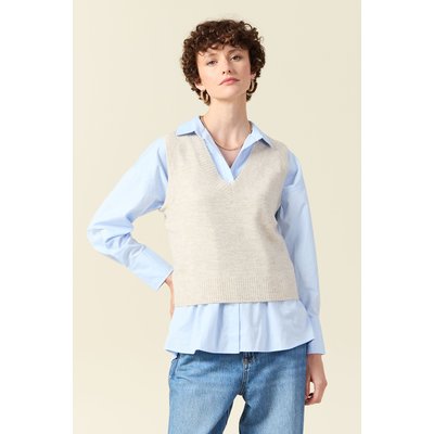 Pull sans manches col en V BONOBO