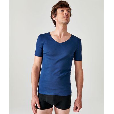 Lot de 2 t-shirts col V, pur coton peigné DAMART