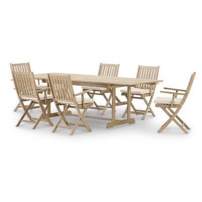 Salon de jardin, 6 chaises, JAVA LIGHT DEFORA HOME