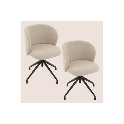 Chaises pivotantes réglables en hauteur en tissu (lot de 2) - MIA HELLIN, DEPUIS 1862