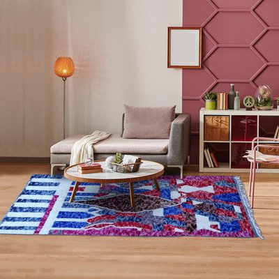 Authentique tapis berbère fait à la main en laine motif ethnic AZILAL 19 UN AMOUR DE TAPIS
