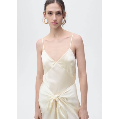 Top en satin à col en V MANGO