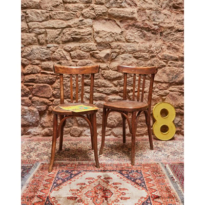 Paire de chaises bistrot Claude N°1334 - Bon état DEBONGOUT