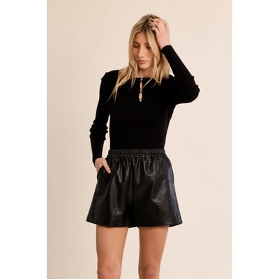 Short taille haute en simili-cuir MOLLY BRACKEN