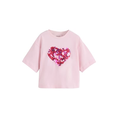 T-shirt sequin heart NEXT