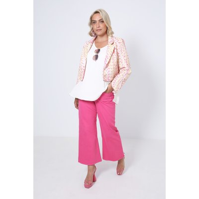 veste tailleur courte multicolore avec un galon JEAN-MARC PHILIPPE