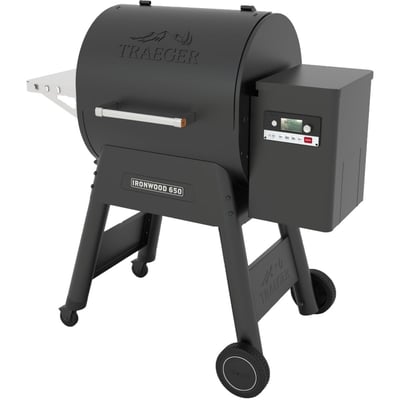 Barbecue pellet Ironwood 650 noir sur chariot, grille haute 56x26.5 cm, grille basse 56x48 cm TRAEGER