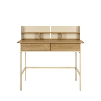 Bureau 2 tiroirs en bois et métal L100cm- COPA DRAWER
