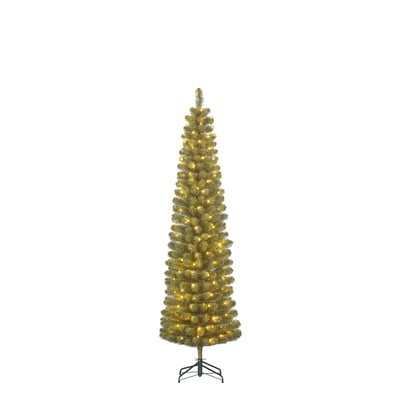 Sapin de Noël artificiel étroit avec LED H185 cm CHARLTON BLACK BOX TREES