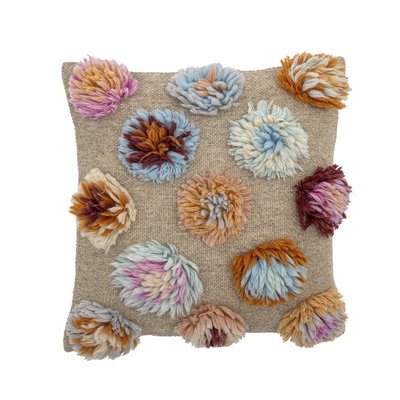 Grand coussin fleurs laine tufté  SOMMA BLOOMINGVILLE
