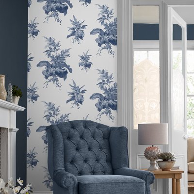 Papier peint Fleurs Narberth Seaspray LAURA ASHLEY