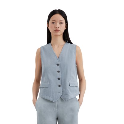 Gilet regular en mélange coton organique/lin MARC O'POLO